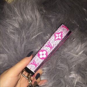Louis Vuitton keychain key holder pink
